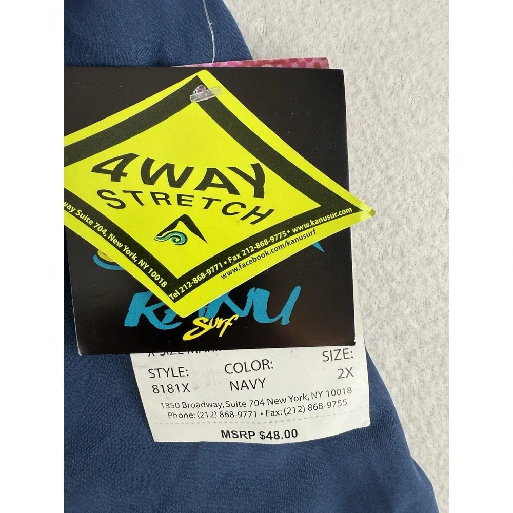 Kanu Board‎ Surf Shorts Mens 2X Blue Swim Trunks Cargo Board NWT